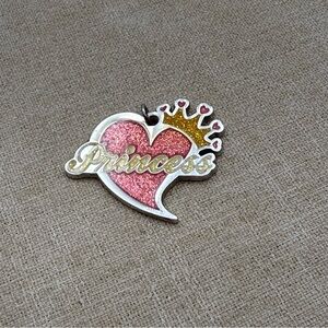 Y2k Princess Heart Pendant with Crown
